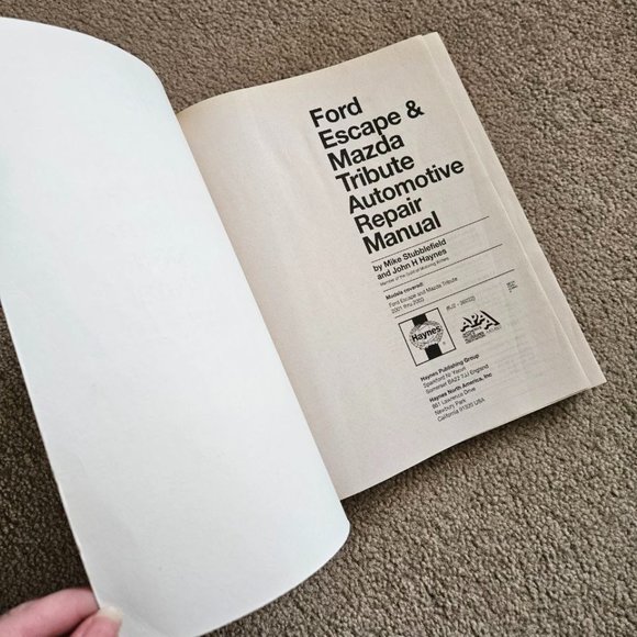 Haynes Ford Escape & Mazda Tribute 2001 Thru 2003: All Models  Repair Manual - Picture 2 of 6